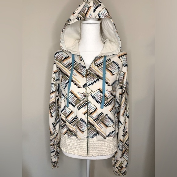 Vans Tops - Vans Long Sleeve Boho Aztec Print Zip Up  Hoody Women Size Large